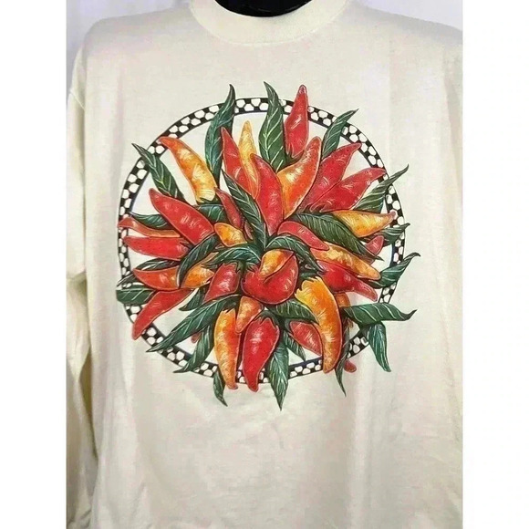 VTG Santa Fe Chiles Long Sleeve T-Shirt Single Stitch 1990’s LARGE - Picture 3 of 13